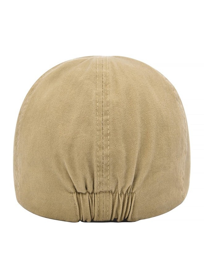 VOBOOM Cotton Flat Cabbie Hat Gatsby Ivy Irish Hunting Newsboy Cap (Khaki) - Image 4